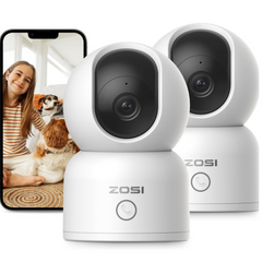 C518 2pack 3MP Pan Tilt WiFi Camera + Max 256GB Local Storage