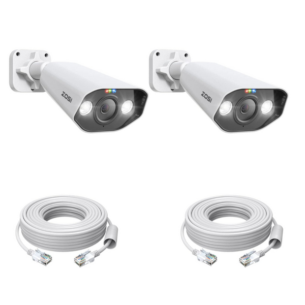 C182 5MP 2Pcs Add-on PoE Camera + 60ft Ethernet Cable