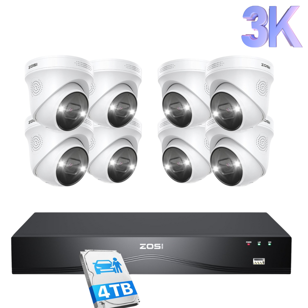 C225 5MP PoE Camera System + 4K 16 Channel PoE NVR + Hard Drive