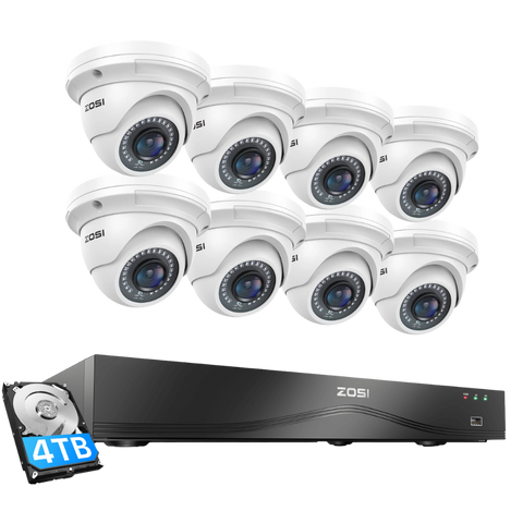 C429 16CH 5MP PoE Security Camera System + 4TB Hard Drive