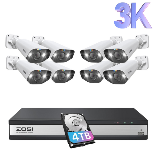 C182 5MP PoE Camera System + 4K 16-Channel PoE NVR + 4TB Hard Drive