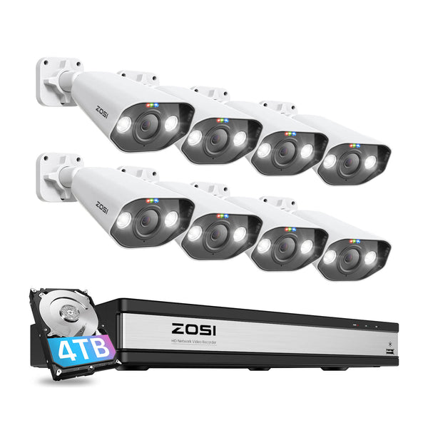 C182 5MP 8-Cam Security System + 4K 16-Channel PoE NVR + 4TB Hard Drive
