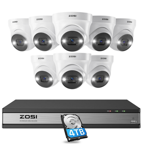 C225 5MP PoE Camera System + 4K 16-Channel PoE NVR + 4TB Hard Drive