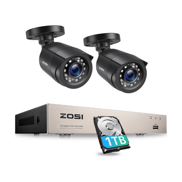C106 2MP 2-Cam CCTV Camera System + Person/Vehicle Detection