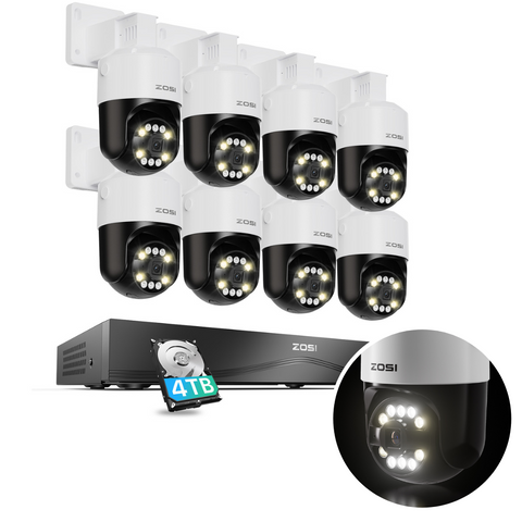 C296 4K 32-Camera Capable Security PTZ System + 4TB Hard Drive