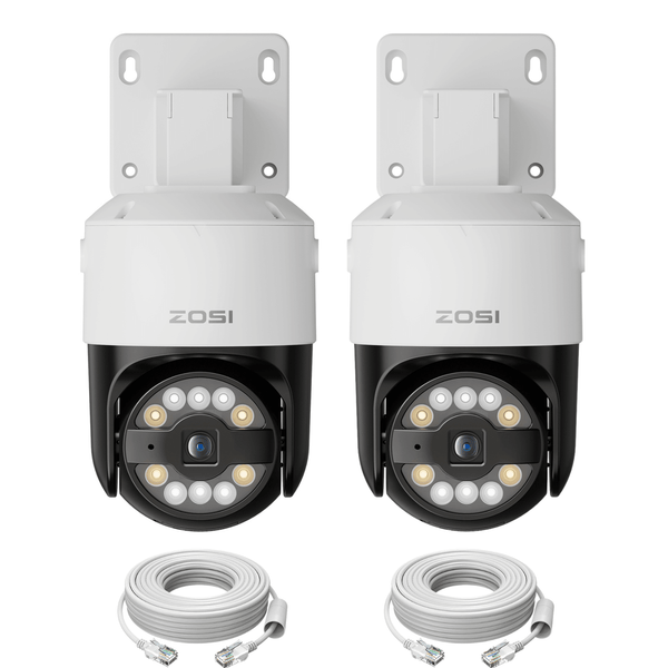 C296B 2pcs 4K Add-on PoE PTZ Camera + 60ft Ethernet Cable