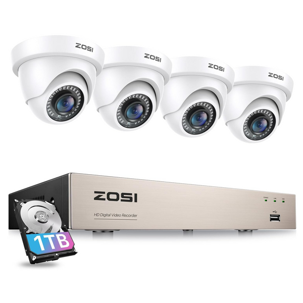 C419 CCTV 2MP 1080P 8CH Analog Security System  + 1TB Hard Drive +  Person/Vehicle Detection