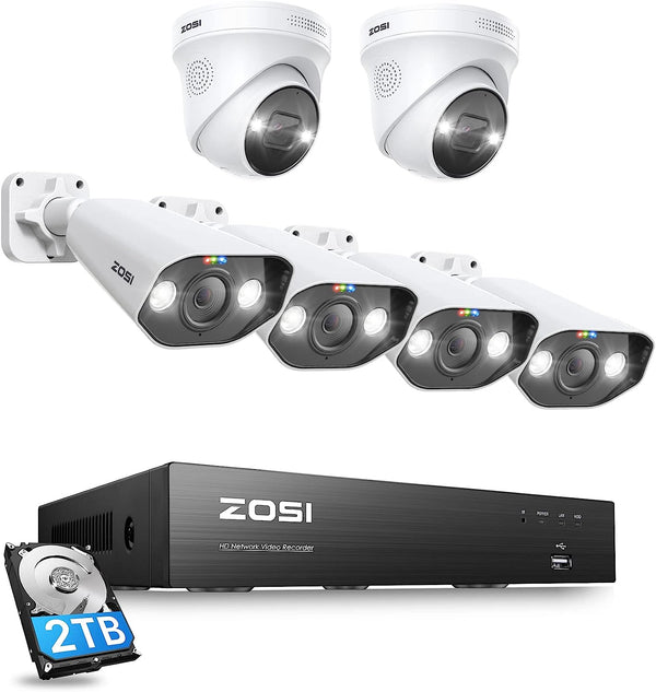 C182/225  4K 8 Channel PoE Security System + 2TB Hard Drive