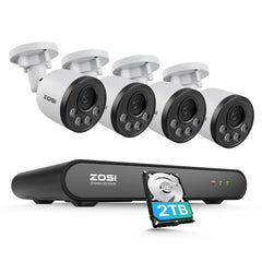 C180 4MP Security Camera System + 5MP 8-Channel PoE NVR + 2TB Hard Drive