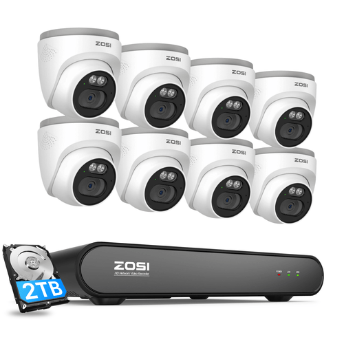 C220 4MP PoE Security Camera System + 5MP 8-Channel PoE NVR with 2TB Hard Drive