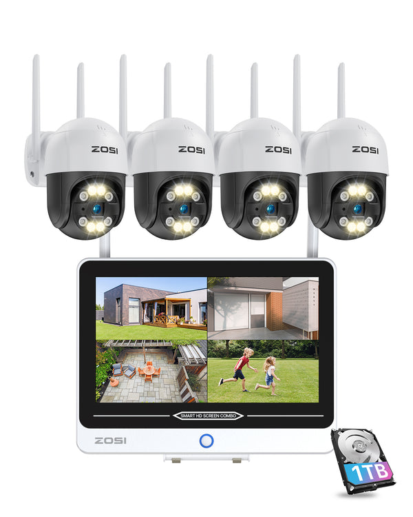 C289 3MP Pan-Tilt WiFi Security System + 12.5 inch LCD Monitor +1TB HDD