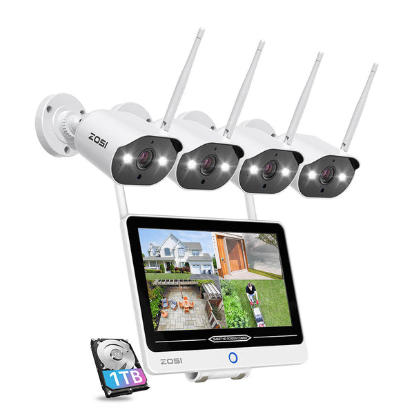 C302 3MP 8-Channel 4-Cam WiFi Security System + 12.5 inch LCD Monitor