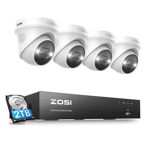 C225 4K PoE Security System + Up to 8 Cameras + 2TB Hard Drive