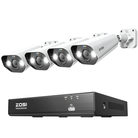 C182 4K 8CH PoE Security Camera System + 4K PoE NVR with 2TB Hard Drive