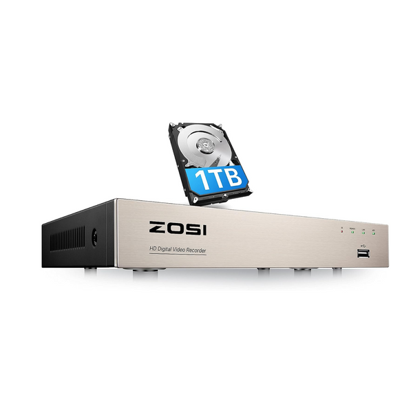 2MP 8 Channel Video Recorder DVR + 1TB Hard Drive