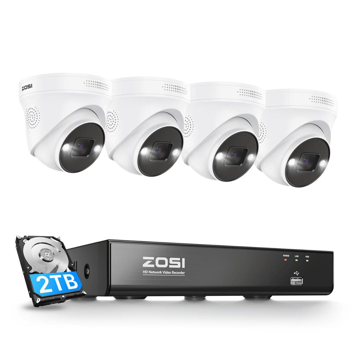 C225 4K PoE Security Camera System + 4K 8CH PoE NVR HDD