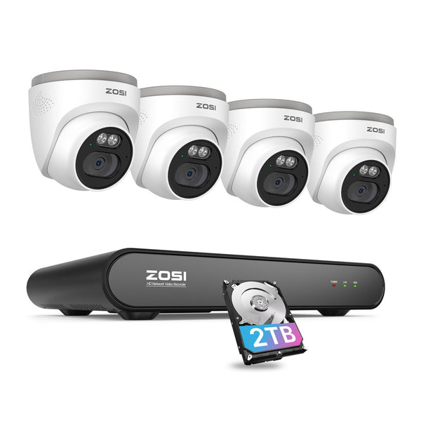 C220 4MP 4-Cam Security System + 5MP 8-Channel PoE NVR + 2TB Hard Drive