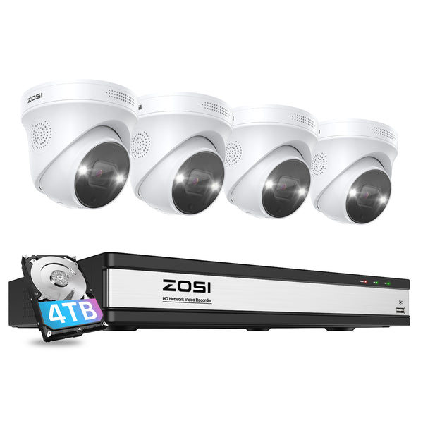 C225 5MP 4-Cam PoE Camera System + 4K 16-Channel PoE NVR + 4TB Hard Drive