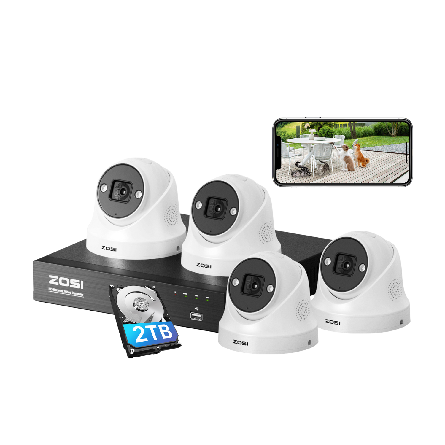 Ring Security System ONWOTE 4K PoE Security Camera System,
