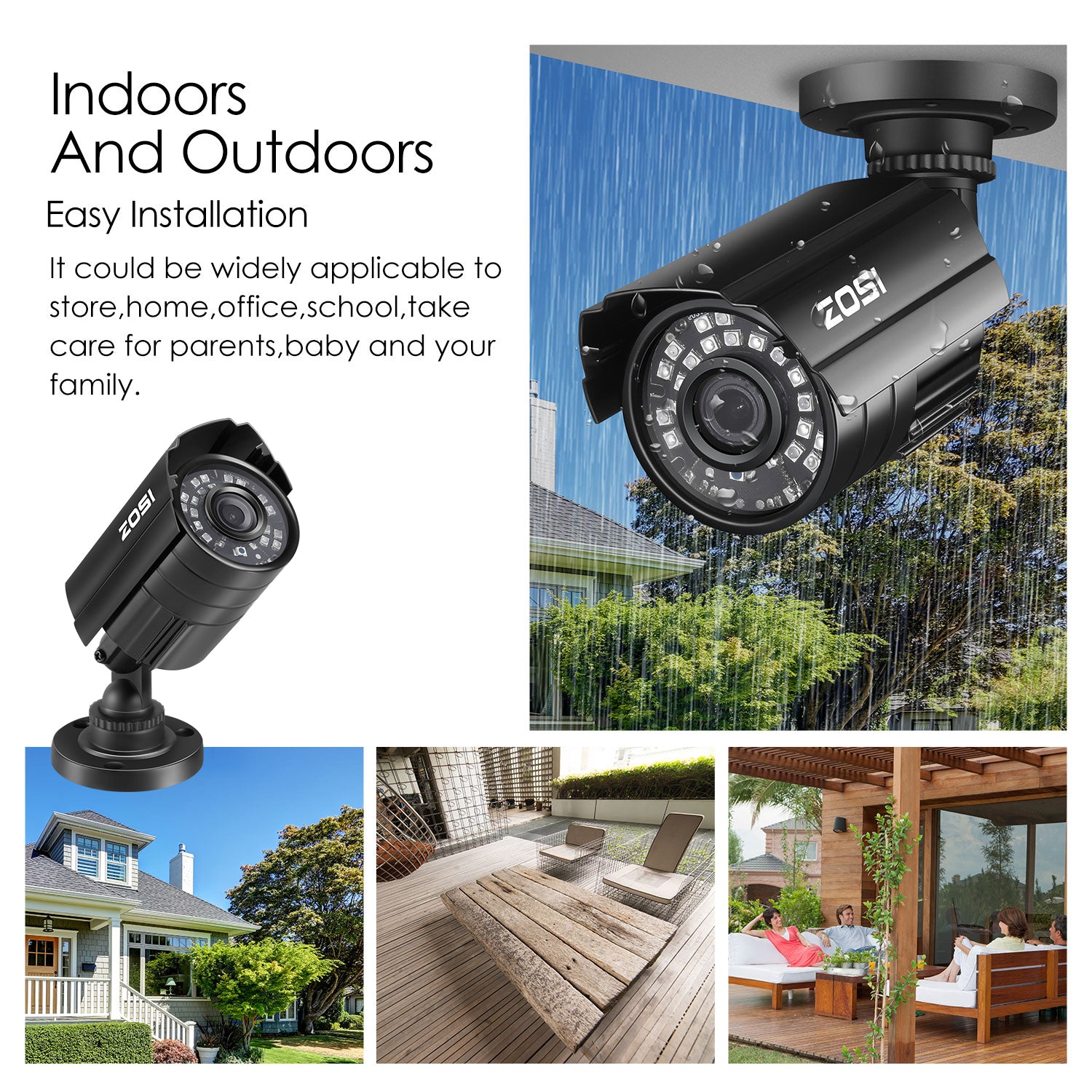 Zosi 1AC-2112C - 2MP Add-on Bullet Security Camera For CCTV DVR